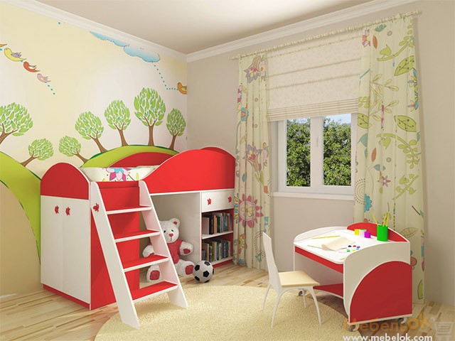Детский гарнитур с кроватью-чердаком и отдельным столиком